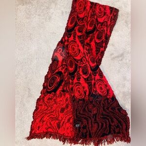 Elegant Red and Black Scarf